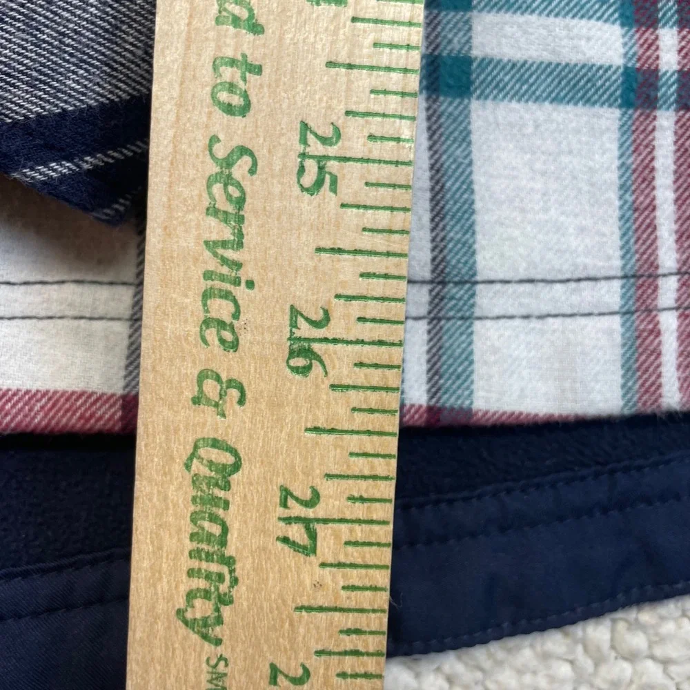 Orvis Shirt Jacket Womens XXL Red Plaid Fleece Lined Snap Front Classic 1316954
